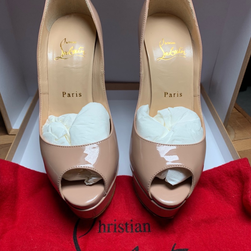 Louboutin Lady Peep 150 Patent Calf heel 36.5